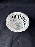 Herend Handpainted Reticulated Porcelain Basket Dish – Hungary (B)