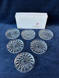 Set of 6 Vintage Bavaria Lead Crystal Glass Starburst Coasters
