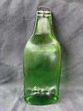 Wall Hanging Green Glass Flattened Wine Bottle