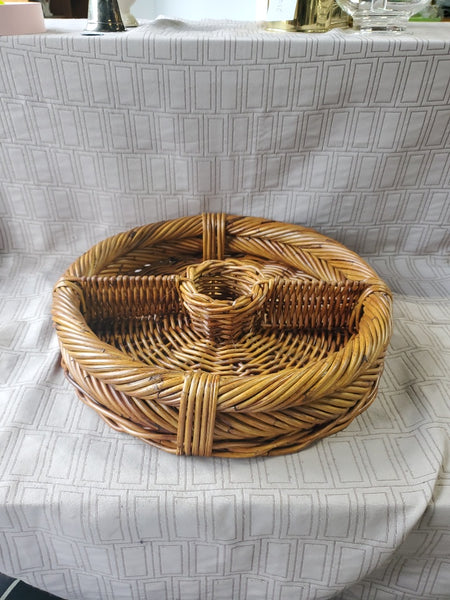 Wicker/Rattan Chip and Dip Basket