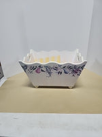 Vintage Wooden Hand Painted Scalloped Edged Basket