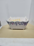 Vintage Wooden Hand Painted Scalloped Edged Basket