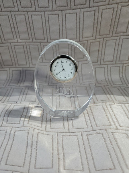 Val St. Lambert Crystal Desk Clock UNTESTED