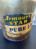 Vintage Armour’s Star Lard Metal Bucket with Lid