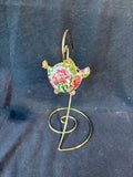 Cloisonne Enamel Adorable Pig Figurine W/Stand