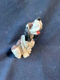 Hand-Carved Wooden Folk Art Hound Dog Figurine