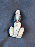 Hand-Carved Wooden Folk Art Hound Dog Figurine