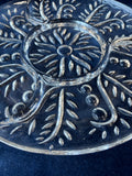 Clear Glass Folage Design Relish Platter