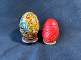 Lot Of 2 Decorative Eggs W/Stands