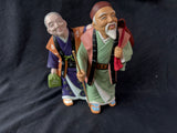 Hakata Style Clay Japanese Couple Out Walking