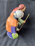 Hakata Style Clay Japanese Couple Out Walking