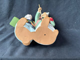 Hakata Style Clay Japanese Couple Out Walking