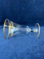 Set Of 5 Gold Trim Iced Tea Glasses