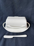 Butterie Flip-Top Butter Dish Taupe Plastic Storage Container