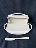 Butterie Flip-Top Butter Dish Taupe Plastic Storage Container