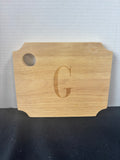 Wood Cheese Board Monogrammed G