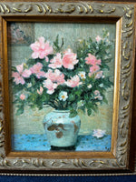 Pair Of Textured Floral Prints By Marcel Dyf