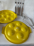 Rubel L'Escargot Service For 4 Ceramic Dishes & Accessories W/ Box