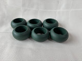 Set Of 6 Green Wooden Napkin Rings