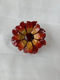 Set Of 6 Enamel Metal Daisy Napkin Rings