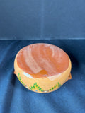 Hand-Painted Folk Art Terracotta Pottery Bowl with Handles