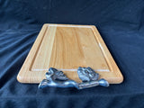 Wooden Cutting Board w/ Metal Grapevine Handle
