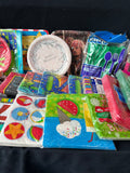 Mixed Disposable Partyware Lot – Plates Napkins Utensils