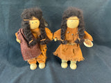 Lot Of 2 Wooden Native American Dolls