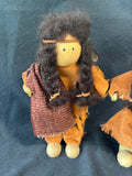 Lot Of 2 Wooden Native American Dolls
