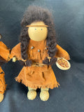 Lot Of 2 Wooden Native American Dolls