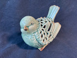 Green Ceramic Bird Figurine Tea Light Holder