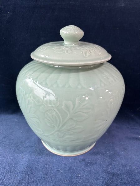 Chinoiserie Celadon Ginger Jar Vase