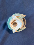 Green Ceramic Bird Figurine Tea Light Holder