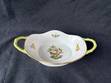 7420 VR Herend Hungary Queen Victoria Small Oval Handled Dish Hand Painted