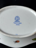 7420 VR Herend Hungary Queen Victoria Small Oval Handled Dish Hand Painted