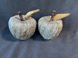 Pair Of Silver/Gold Tone Straw Apple Decor