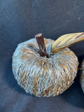 Pair Of Silver/Gold Tone Straw Apple Decor