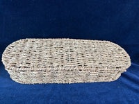 Hand-Woven Seagrass Basket with Ceramic Bowls For Chips And Dip