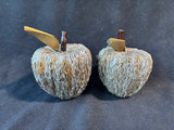 Pair Of Silver/Gold Tone Straw Apple Decor