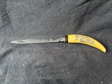 ArTek Faux Fake Ivory Tooth Scrimshaw Letter Opener England *Read Description*