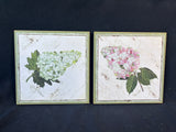 Lot Of 2 Wooden Natures Impressions Floral Wall Plaques
