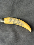 ArTek Faux Fake Ivory Tooth Scrimshaw Letter Opener England *Read Description*