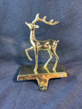 Set Of 4 Brass Reindeer Christmas Stocking Holders *Read Description*
