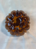 Amber/Brown Hand Blown Glass Pumpkin