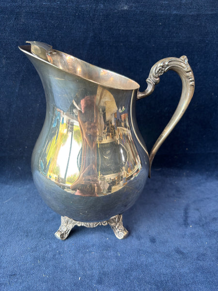 FB Rogers Silver Co Footed Lipped Water Pitcher with Ice Catcher