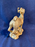 Gold Tone Resin Standing Reindeer Figurine