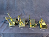 Set Of 4 'NOEL' Brass Christmas Stocking Holders
