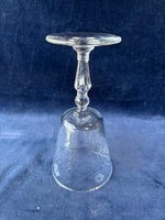 Set Of 6 Libbey Rock Sharpe Etched Wine Goblets