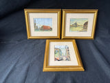 Lot of 3 Framed Venetian Canal & Landmark Prints; Signed