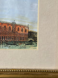 Lot of 3 Framed Venetian Canal & Landmark Prints; Signed